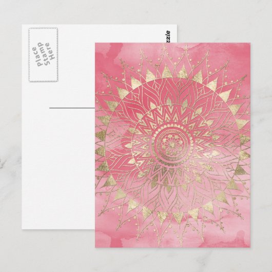 Goldmandala Postkarte (Vorne/Hinten)