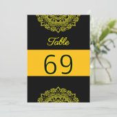 Goldmandala-Schwarze Tischnummer (Stehend Vorderseite)