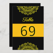 Goldmandala-Schwarze Tischnummer (Vorne/Hinten)