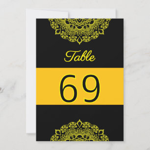 Goldmandala-Schwarze Tischnummer
