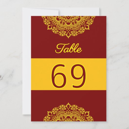 Goldmandala-Tischnummer (Vorderseite)