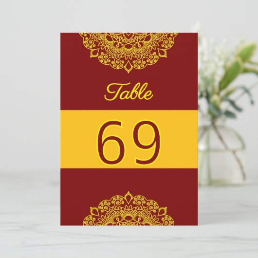 Goldmandala-Tischnummer (Stehend Vorderseite)