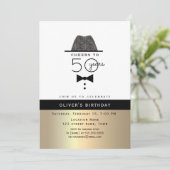 Goldmann 50. Geburtstag Einladung (Stehend Vorderseite)