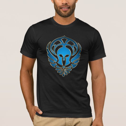 Goldmänner der lt-Blue Greek Spartan Warrior der T T-Shirt (Vorderseite)