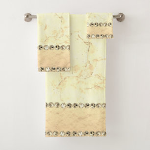 Goldmarble Diamond Bling Badhandtuch Set