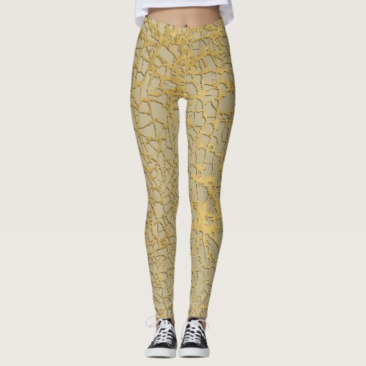 Goldmarbling: Grunge Texture Design Leggings (Vorderseite)