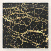 Goldmarbling Texture: Luxe Design Element Glasuntersetzer (Vorderseite)