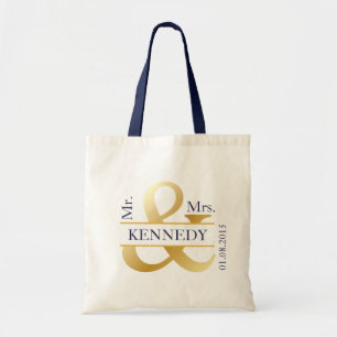 Goldmarine-Blau Weds eben Gastgeschenk Hochzeit Tragetasche
