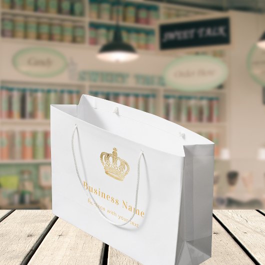 Goldmarke der Königskronen-Einkaufstasche Große Geschenktüte