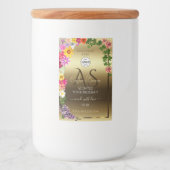 Goldmarken Farbige Blume Monogram Logo Lebensmitteletikett (Vorderseite)