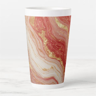 Goldmarmor-Abstrakter Hintergrund mit roten Wirbel Milchtasse