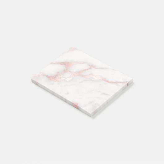 Goldmarmor aus eleganter Rose Post-it Klebezettel (angewinkelt)