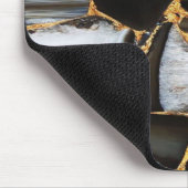 Goldmarmor aus schwarzem, modernem Glitzer Mousepad (Ecke)
