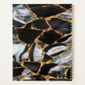 Goldmarmor aus schwarzem, modernem Glitzer Planer (Rückseite)