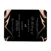 Goldmarmor aus schwarzer Rose - Hochzeitsempfang Magnet (Horizontal)
