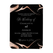 Goldmarmor aus schwarzer Rose - Hochzeitsempfang Magnet (Vertikal)