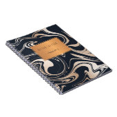 Goldmarmor aus schwarzer Rose mit Kupferetikett Notizblock (Rechte Seite)