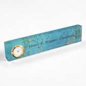Goldmarmor - Blaue Imitate Namensplakette