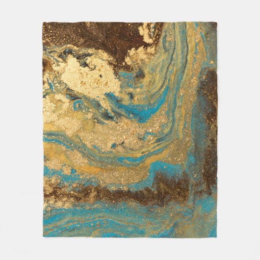 Goldmarmor: blaue Marmorstruktur. Fleecedecke (Vorderseite)