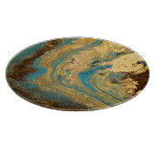 Goldmarmor: blaue Marmorstruktur. Schneidebrett (Ecke)