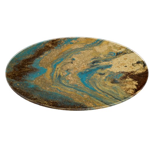 Goldmarmor: blaue Marmorstruktur. Schneidebrett (Ecke)