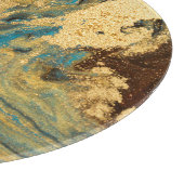 Goldmarmor: blaue Marmorstruktur. Schneidebrett (Ecke)