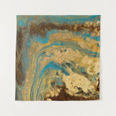 Goldmarmor: blaue Marmorstruktur. Wandteppich (Vorderseite (Horizontal))