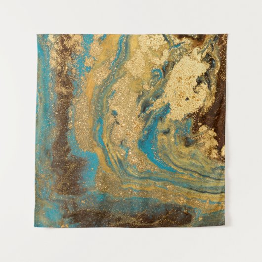 Goldmarmor: blaue Marmorstruktur. Wandteppich (Vorderseite)