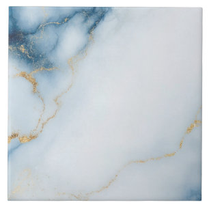 Goldmarmor Blaues Muster Fliese