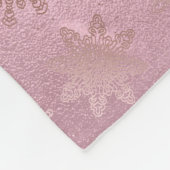 Goldmarmor der Girly Rose, Einhornschneeflocken Fleecedecke (Ecke)