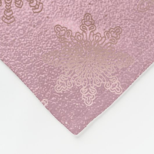 Goldmarmor der Girly Rose, Einhornschneeflocken Fleecedecke (Ecke)