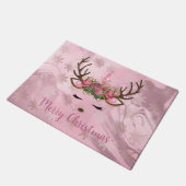 Goldmarmor der Girly Rose, Einhornschneeflocken Fußmatte (Schrägansicht)