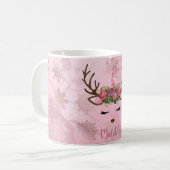 Goldmarmor der Girly Rose, Einhornschneeflocken Kaffeetasse (Vorderseite Links)