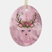 Goldmarmor der Girly Rose, Einhornschneeflocken Keramik Ornament (Rechts)