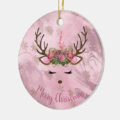 Goldmarmor der Girly Rose, Einhornschneeflocken Keramik Ornament (Links)