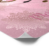 Goldmarmor der Girly Rose, Einhornschneeflocken Poster (Ecke)