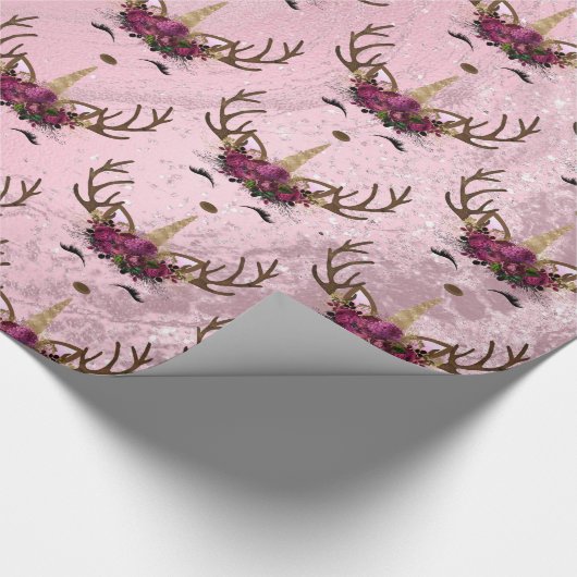 Goldmarmor der Girly-Rose Geschenkpapier (Ecke)