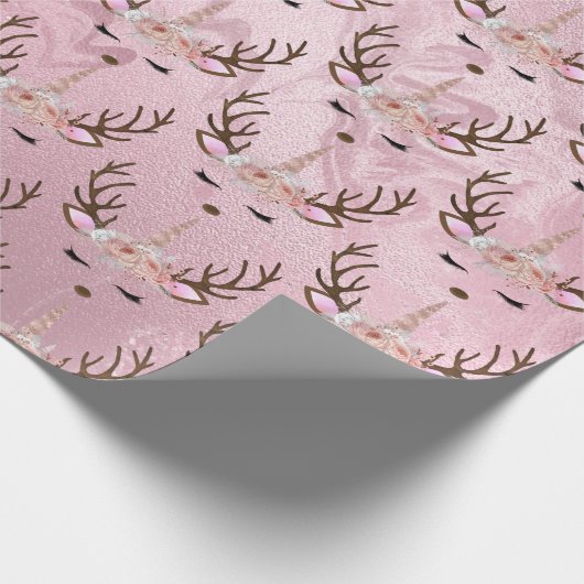 Goldmarmor der Girly-Rose Geschenkpapier (Ecke)
