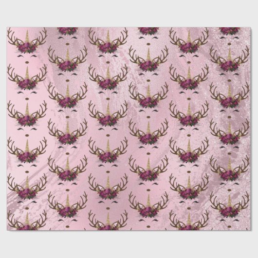 Goldmarmor der Girly-Rose Geschenkpapier (Flach)