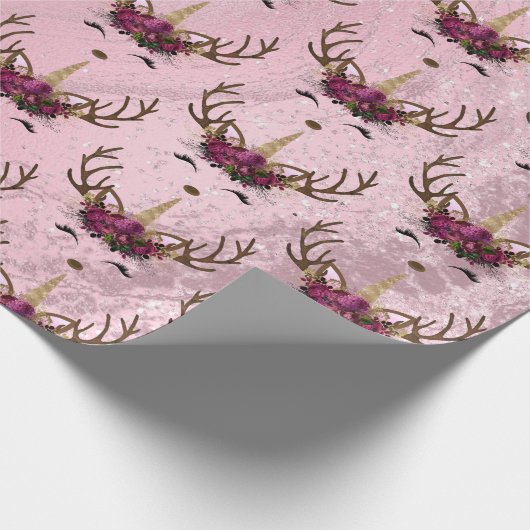 Goldmarmor der Girly-Rose Geschenkpapier (Ecke)