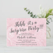 Goldmarmor der Girly Rose | Überraschendes Party G Einladung (Stehend Vorderseite)