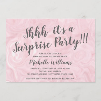 Goldmarmor der Girly Rose | Überraschendes Party G Einladung