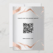 Goldmarmor der Silber-Rose - moderner QR-Code Save The Date (Rückseite)