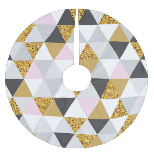 Goldmarmor, geometrische nahtlose Textur Polyester Weihnachtsbaumdecke