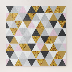 Goldmarmor, geometrische nahtlose Textur Puzzle