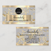 Goldmarmor Glitzer Mode Beautique Shop Grau Visitenkarte (Vorne/Hinten)