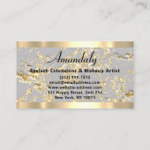 Goldmarmor Glitzer Mode Beautique Shop Grau Visitenkarte (Rückseite)