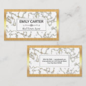 Goldmarmor | Gold-Metallrahmen Lux Visitenkarte (Vorne/Hinten)