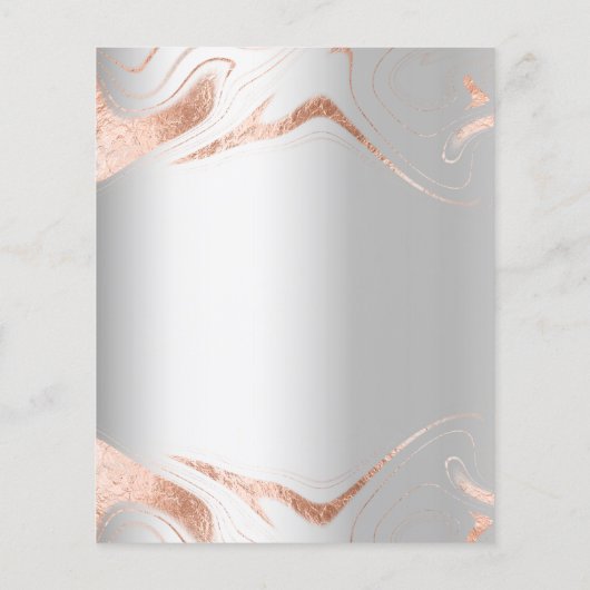 Goldmarmor-Hochzeitseinladung zur Silberne Rose (Rückseite)