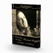 Goldmarmor im liebenden Gedächtnisgedächtnis halte Fotoblock (Rechts)